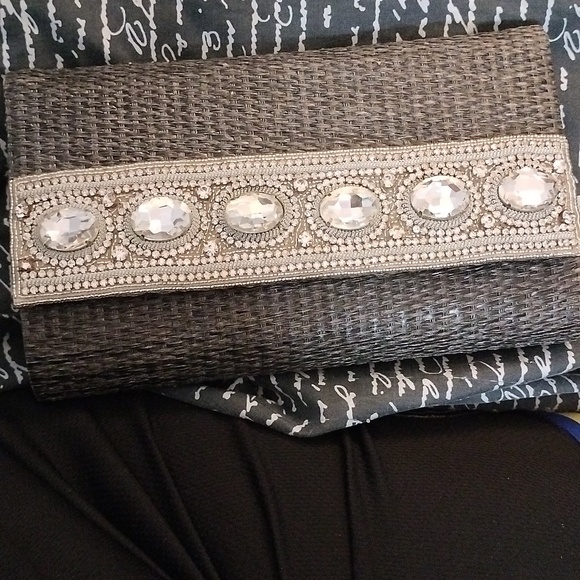 Pre-loved David Jeffery beaded and jeweled Shoulder/Clutch bag - Picture 6 of 7
